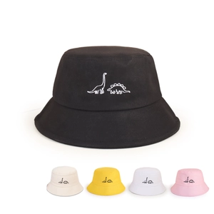 Chapeau Bob En Coton Pour Enfants Avec Broderie Dinosaure Dessin Animé Protection Solaire Bord Large Pour Garçons Filles