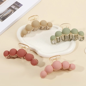 Matte Frosted Round Ball Hair Claw Clip Large Korean Style Shark Clip For Women Girls Simple Elegant Hair Accessory