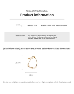 Detailansicht des Zirkonia- und Opal-Diamantarmbands mit Maßen und Spezifikationen