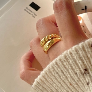 925 Sterling Silver Ring Twisted Rope Smooth Dome Minimalist Irregular Geometric Stackable Adjustable For Women