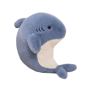 Soft plush blue shark toy with realistic ocean design and high-quality material