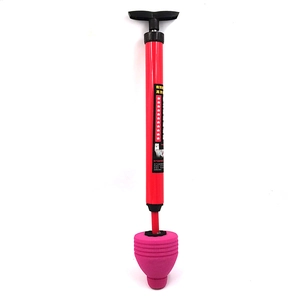 High pressure air plunger for toilet and drain cleaning with red ABS cylinder and T-handle