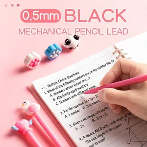 Creative 0.5mm black ink cartoon pens with cute animal toppers for school and office