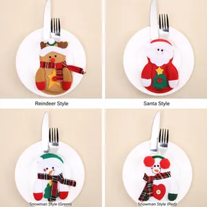 Portaposate natalizi con Babbo Natale, pupazzo di neve e renna per decorazioni da tavola