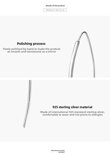 Macro shot of S925 sterling silver earring hooks featuring hand-polished mirror finish