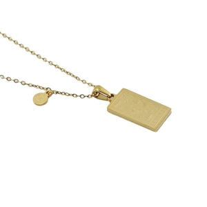 Collana in acciaio inossidabile dorato con ciondolo rettangolare segno Cancro