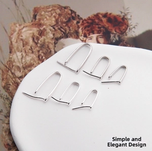 Three sizes of polished S925 sterling silver U-shaped pinch bails for DIY jewelry pendants