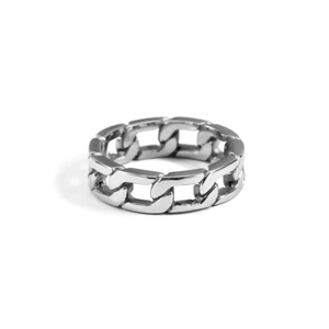 Bague de orteil en argent sterling S925 poli style maille gourmette pour femmes