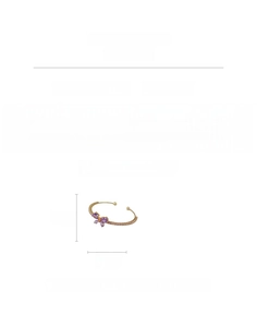 Détail du bracelet papillon doré avec zircon violet et taille de bande ajustable