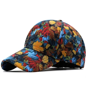 Unisex Baseball Cap Cotton Camouflage Maple Leaf Print Adjustable Hip Hop Sun Hat Outdoor Casual Sport