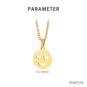 Detailed size chart showing 17x15mm dimensions for 18K gold plated heart pendant
