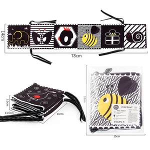 Double-sided black and white high contrast infant soft cloth book for early sensory training