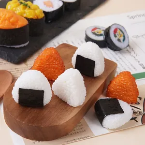 Simulation Onigiri Sushi Rice Ball Keychain Realistic PVC Resin Mini Food Model Japanese Style Bag Hanging Ornament
