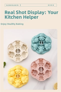 Detailed view of four-piece paw and bear shaped silicone baby food steamer molds