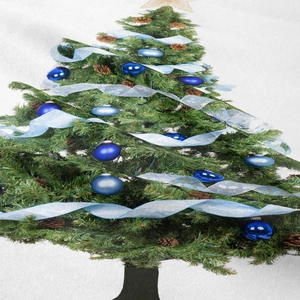 Dettaglio ravvicinato della trama del tessuto in poliestere di un arazzo di Natale