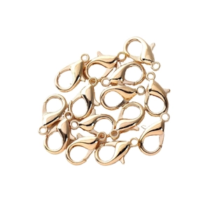 Multiple gold plated alloy lobster clasps for DIY necklace and jewelry making