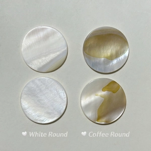 Natural white and coffee mother of pearl round shell discs for DIY jewelry components