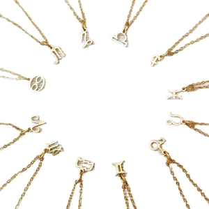 Elegant 14K gold plated titanium steel necklaces featuring twelve zodiac signs for women