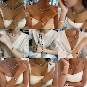 Irregular Freshwater Pearl Natural Stone Necklace And Bracelet Handmade Light Luxury Fashion Jewelry Accessories For Women