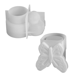 Easter bunny and butterfly resin silicone molds for handmade candle holders and flower pots