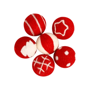 Handmade wool felt Christmas ornaments with star and snowflake embroidery for Xmas tree