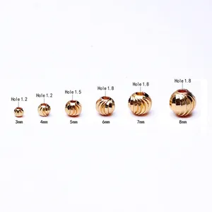 14k gold-filled faceted round spacer beads in 3mm to 8mm sizes for DIY jewelry making