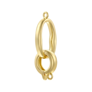 18K gold-plated oval spring clasp connector for DIY necklace and bracelet assembly