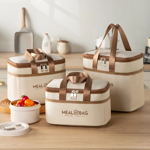 Insulated Lunch Bag Oxford Cloth Aluminum Foil Waterproof Thermal Tote For Office School Picnic Travel Food Container
