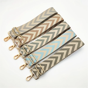 Adjustable wide replacement shoulder straps for handbags in five striped color patterns