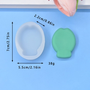 Dimensions détaillées du moule silicone taiyaki indiquant hauteur, largeur et poids