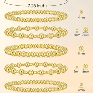 Tabella taglie dettagliata per bracciali dorati con perle di diametro compreso tra 3 e 5 mm
