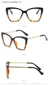 Three-way view of butterfly cat-eye blue light blocking glasses with tortoiseshell frame
