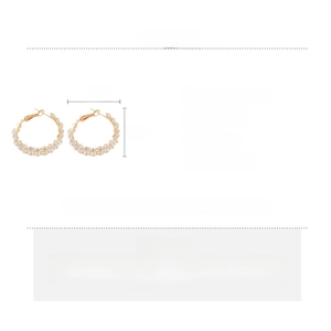 Fiche technique détaillée des boucles d'oreilles rondes en zircon doré avec dimensions