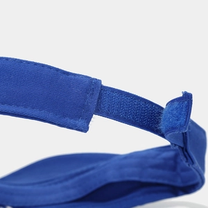 Adjustable navy blue sun visor with velcro strap for outdoor sports and leisure