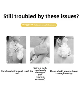 Detail comparing common bath tool issues like reaching back and skin irritation