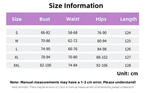 Guide des tailles détaillé pour robe moulante à dentelle avec mesures de S à XXL