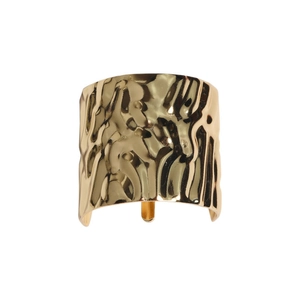 Fashion metallic hair hook with textured gold finish and minimalist concave-convex surface