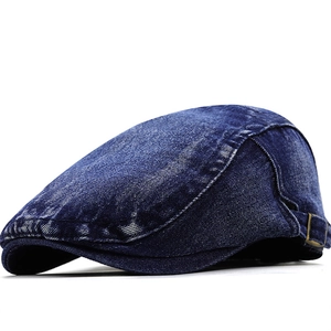 Washed Denim Flat Cap Adjustable Retro Ivy Hat For Men Women Cotton Breathable Sunshade Outdoor Casual