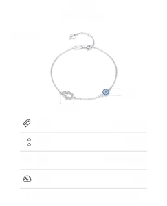 Detail of 925 sterling silver Hamsa hand and blue Evil Eye charm on 16+3cm chain