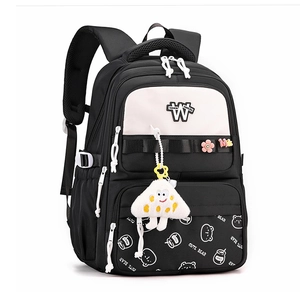 Detail of waterproof nylon backpack with multi-layer zippers and side water bottle pocket