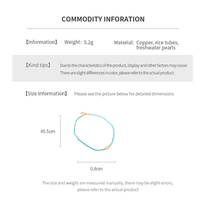 Detailed chart showing weight, size and freshwater pearl material of the necklace