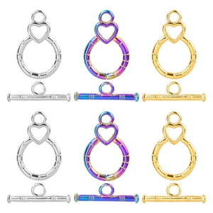Stainless Steel Heart Toggle Clasps DIY Jewelry Making Findings OT Buckle Connectors For Necklace Bracelet Crafts