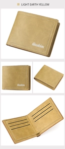 Detail of light earth yellow men's wallet with lychee texture and white stitching