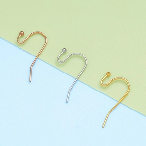 304 Stainless Steel Earring Hooks With Round Bead Head DIY Jewelry Findings Making Parts Accessories
