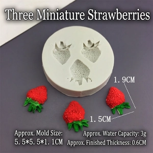 Detail view of silicone mold for DIY strawberry shaped cake baking and soap making