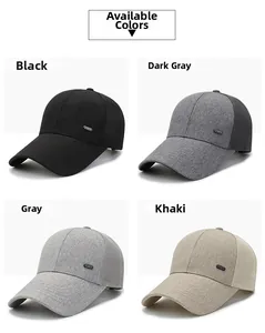 Breathable mesh baseball cap for men in black, dark gray, light gray, and khaki colors
