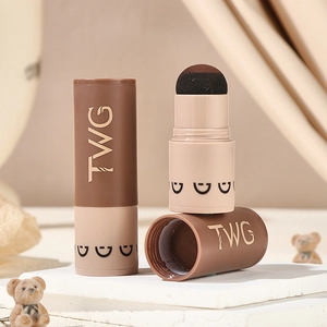 Hairline contour stick with sponge applicator and teddy bear decor for seamless blending