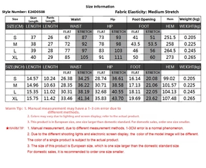 Size chart detail showing measurements for lace mesh skort with built-in shorts