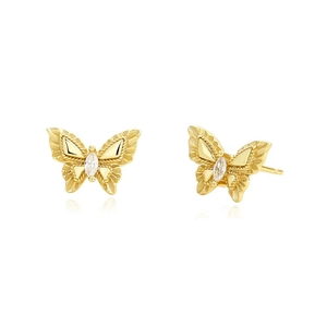 Boucles D'oreilles Papillon Argent Sterling 925 Zircon Marquise Bijoux D'oreilles Animaux Élégants Pour Femmes