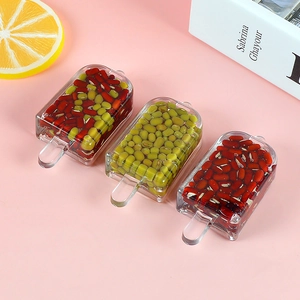 Summer popsicle pendant with red and green beans inside for DIY accessories